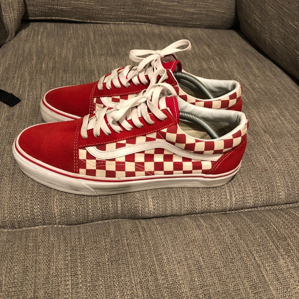 Old school vans red checkerboard